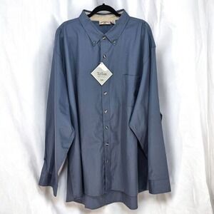 Most Wanted Shirt Mens 5XL Blue Button Down Teflon Stain Resistant Long Sleeve